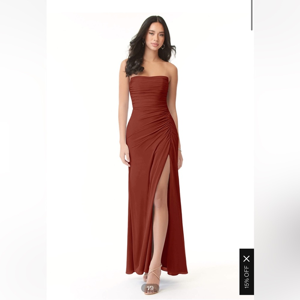 Azazie Darria bridesmaid dress in terracotta NWT